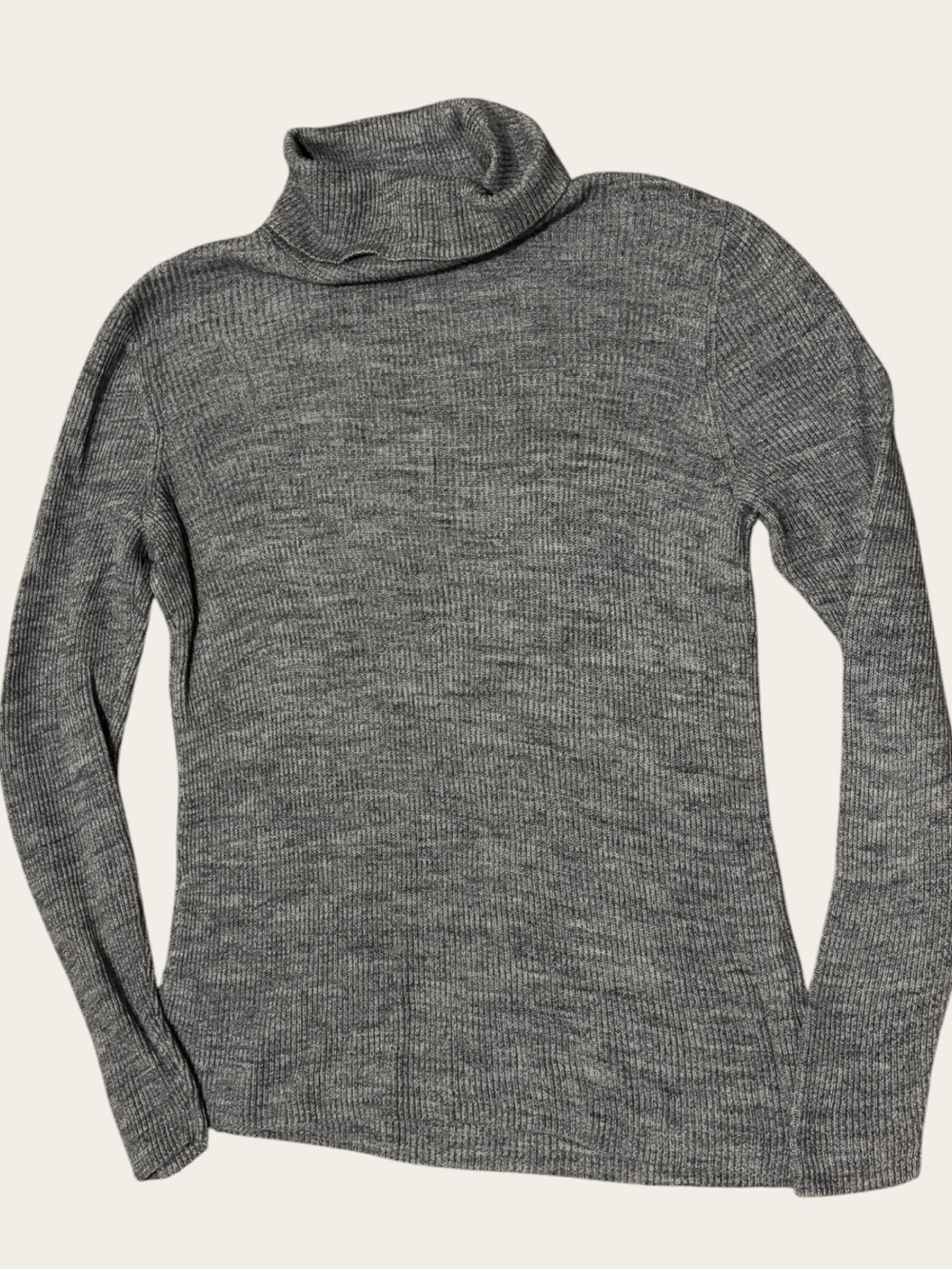 Croft & Barrow 100% Cotton Gray Ribbed Turtleneck Sweater M Classic